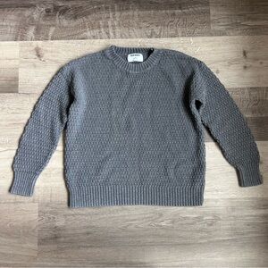 Old Navy Gray Textured Crewneck Sweater